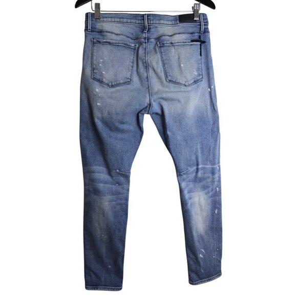 RtA Boyfriend Denim Straight Ryder Paint Distressed Washed Cross 28 Jeans - Picture 6 of 11